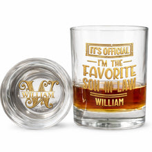 Load image into Gallery viewer, Personalized Whiskey Glass Custom Name Gift for Son-in-Law
