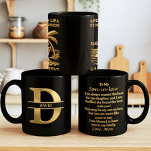 Load image into Gallery viewer, Personalized Black Mug Custom Name Gift for Son-in-Law
