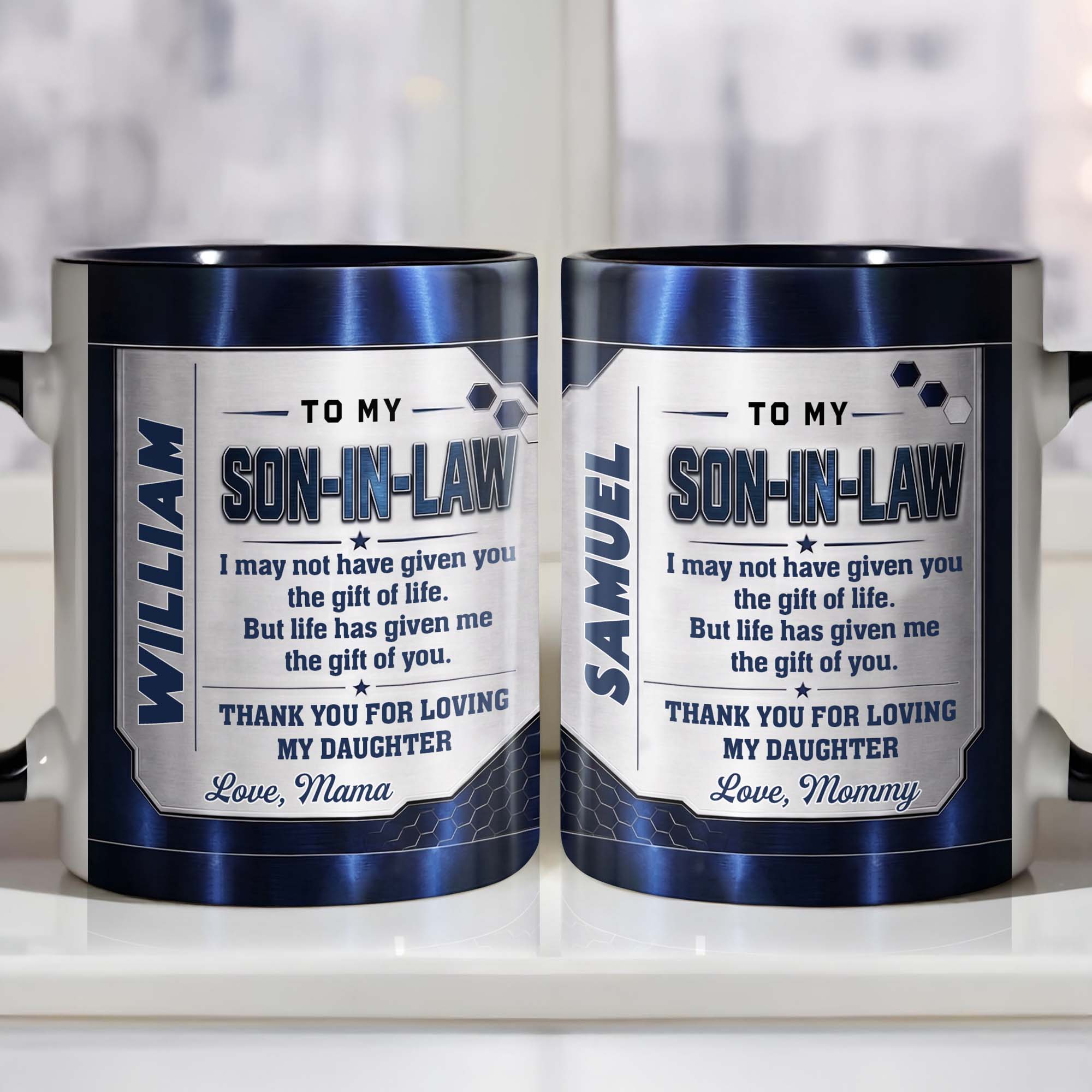 Personalized Accent Mug for Son-In-Law Custom Message Gift