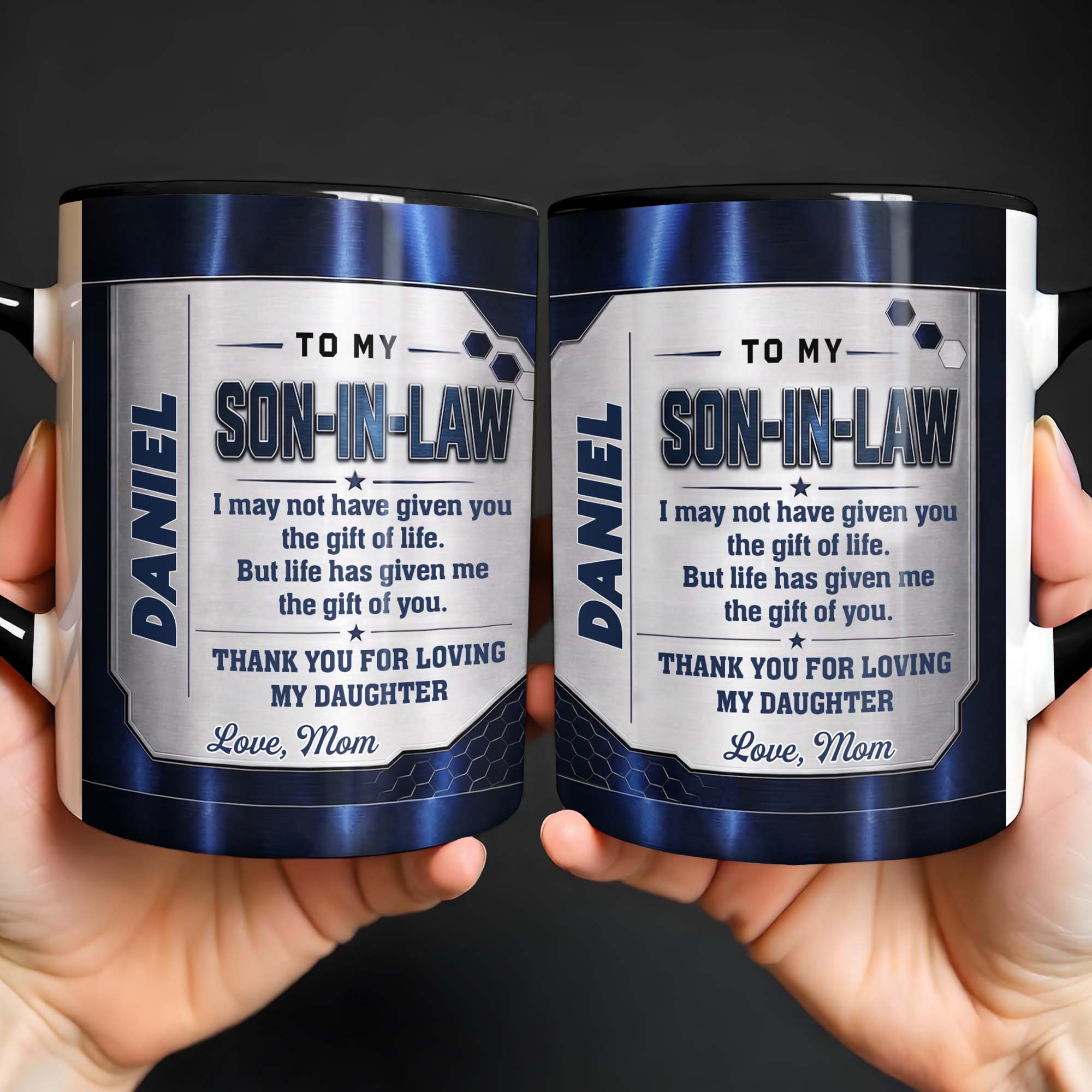 Personalized Accent Mug for Son-In-Law Custom Message Gift