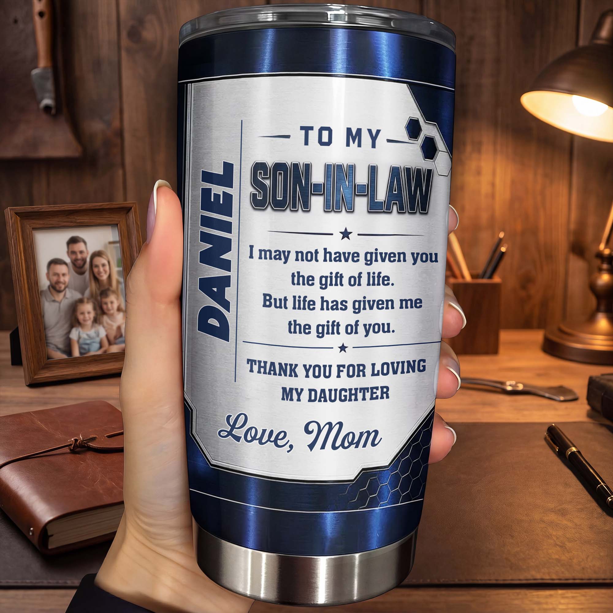 Personalized Custom 20oz Tumbler Gift for Son-in-Law