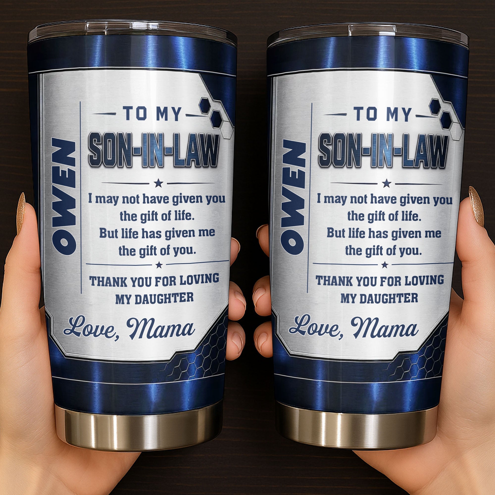 Personalized Custom 20oz Tumbler Gift for Son-in-Law