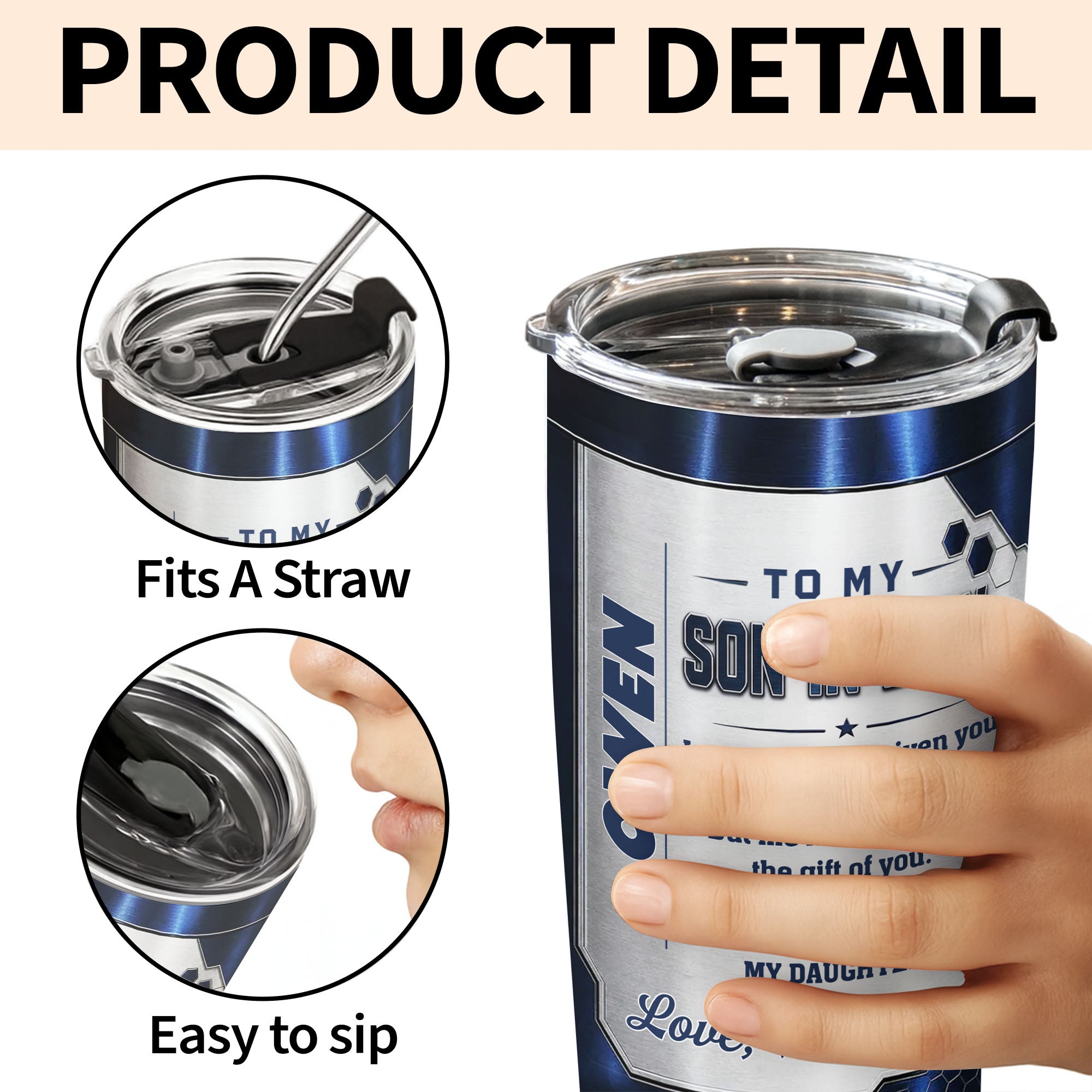 Personalized Custom 20oz Tumbler Gift for Son-in-Law