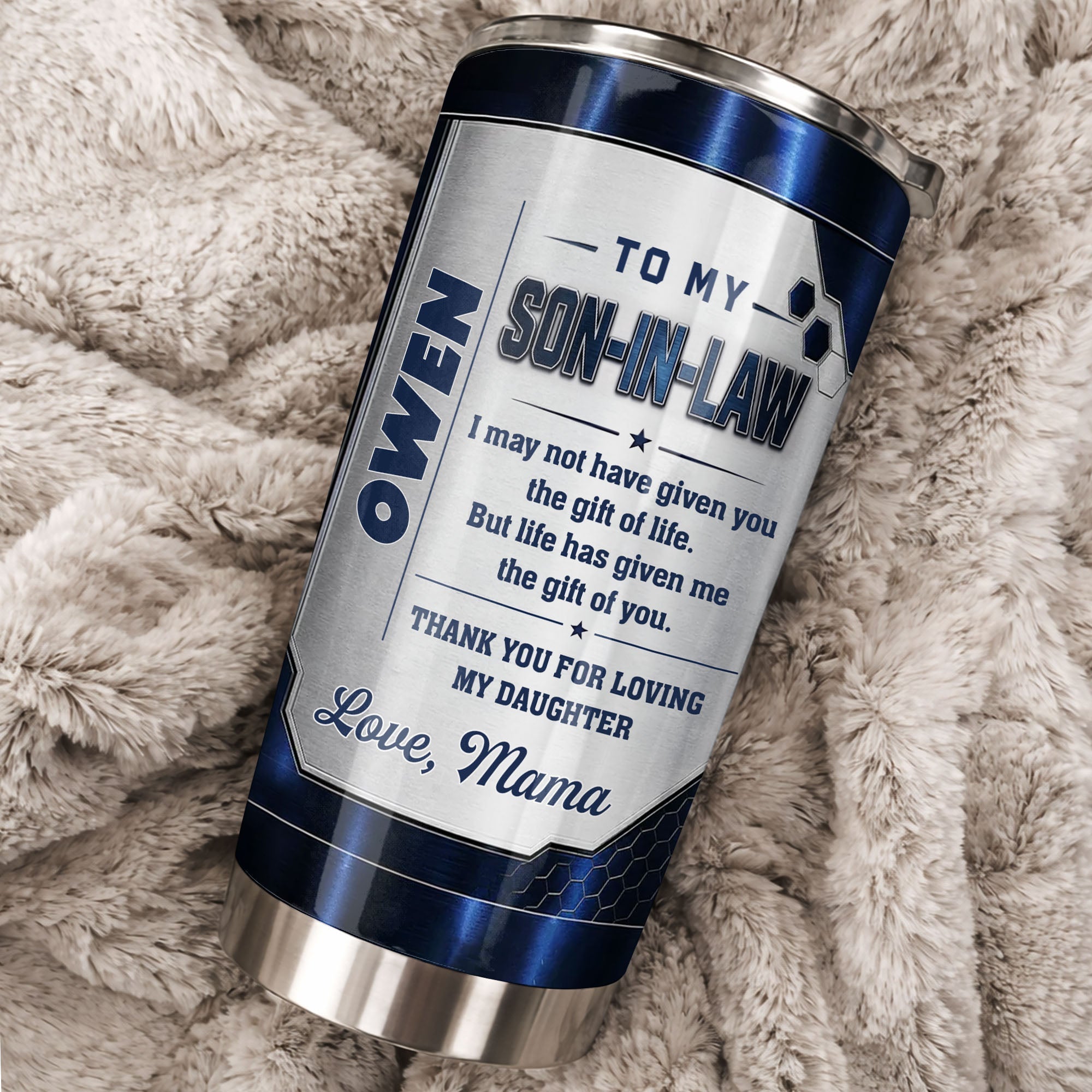 Personalized Custom 20oz Tumbler Gift for Son-in-Law