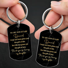 Load image into Gallery viewer, Personalized Stainless Steel Keychain Gift for Son-in-Law
