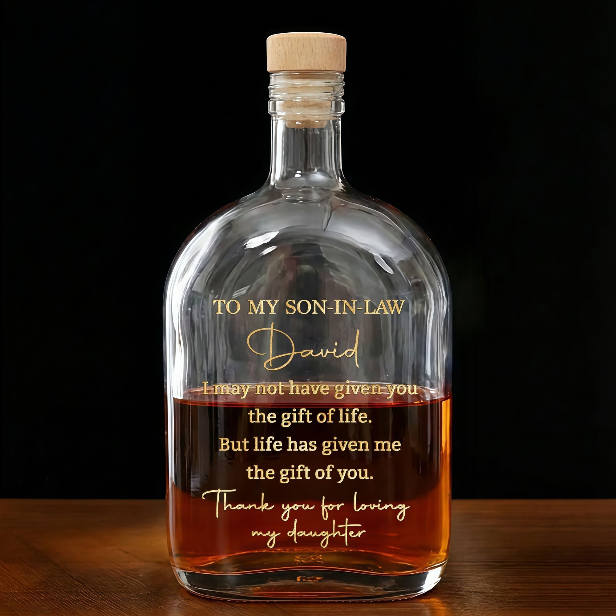 Personalized Whiskey Bottle Custom Gift for Son-in-Law