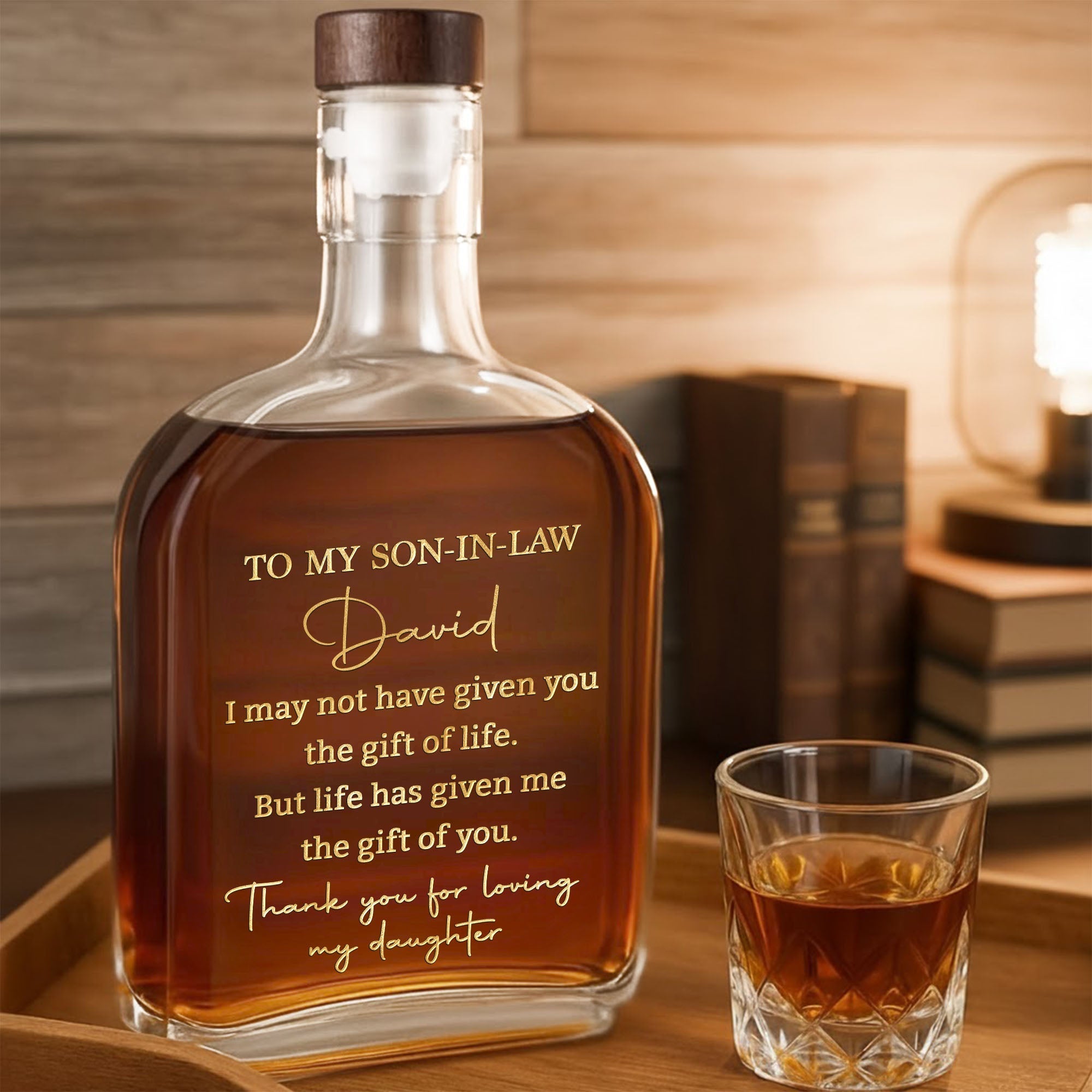 Personalized Whiskey Bottle Custom Gift for Son-in-Law