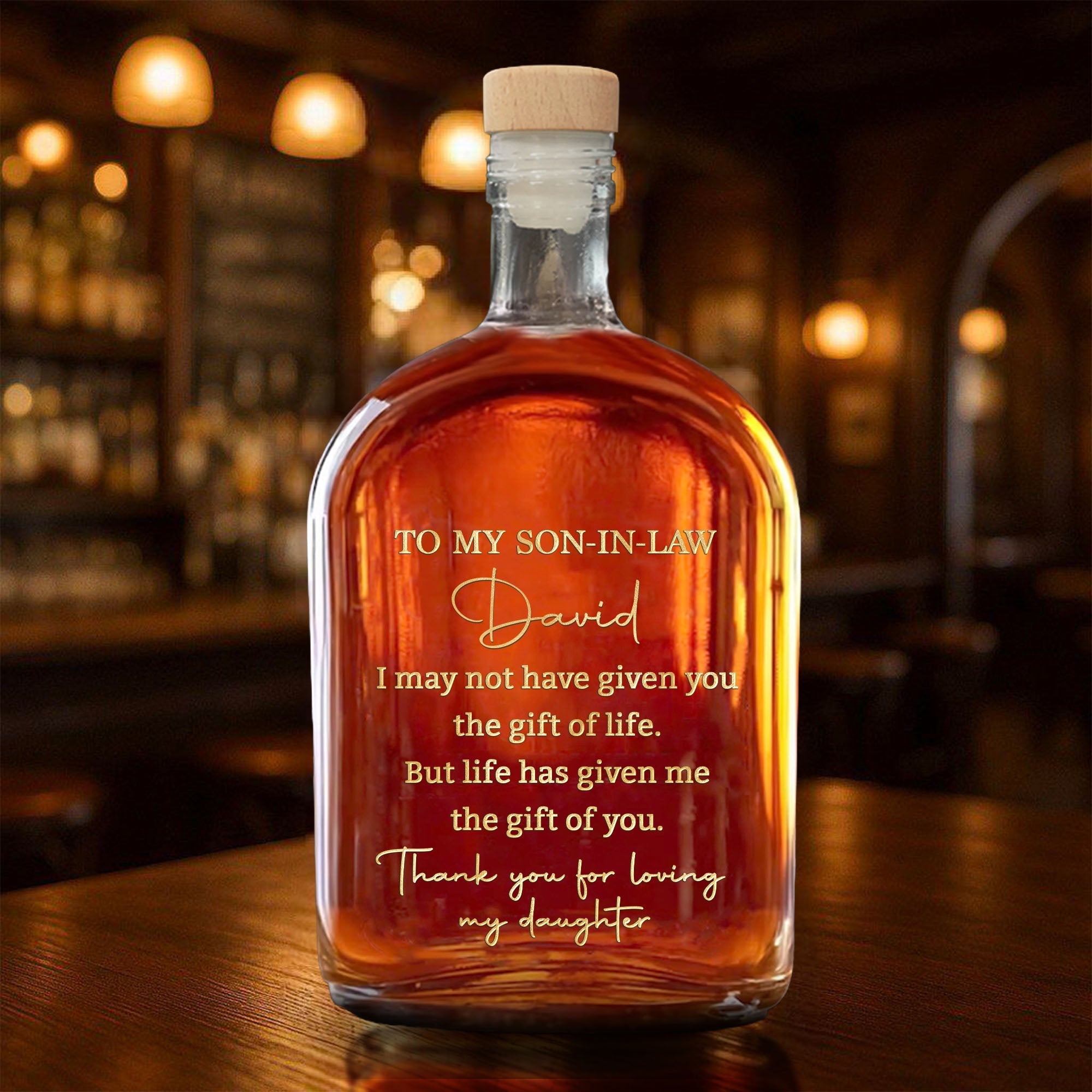 Personalized Whiskey Bottle Custom Gift for Son-in-Law