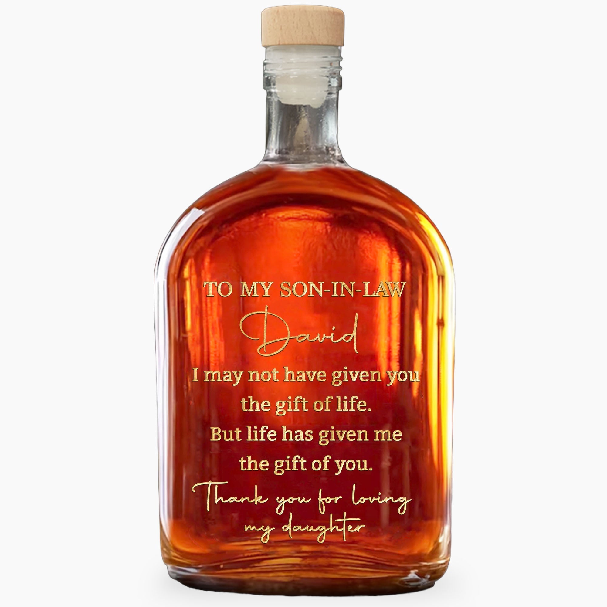 Personalized Whiskey Bottle Custom Gift for Son-in-Law