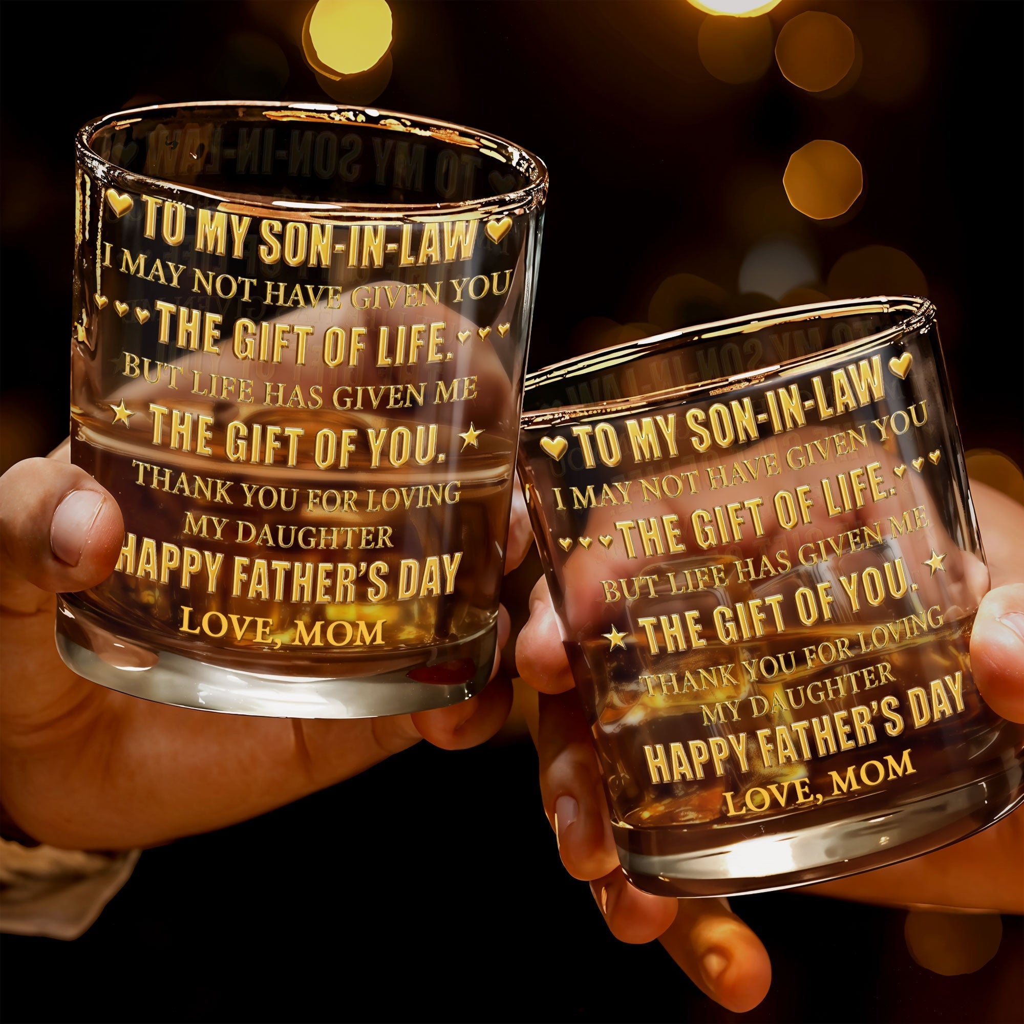 Personalized Whiskey Glass Custom Gift for Son-in-Law