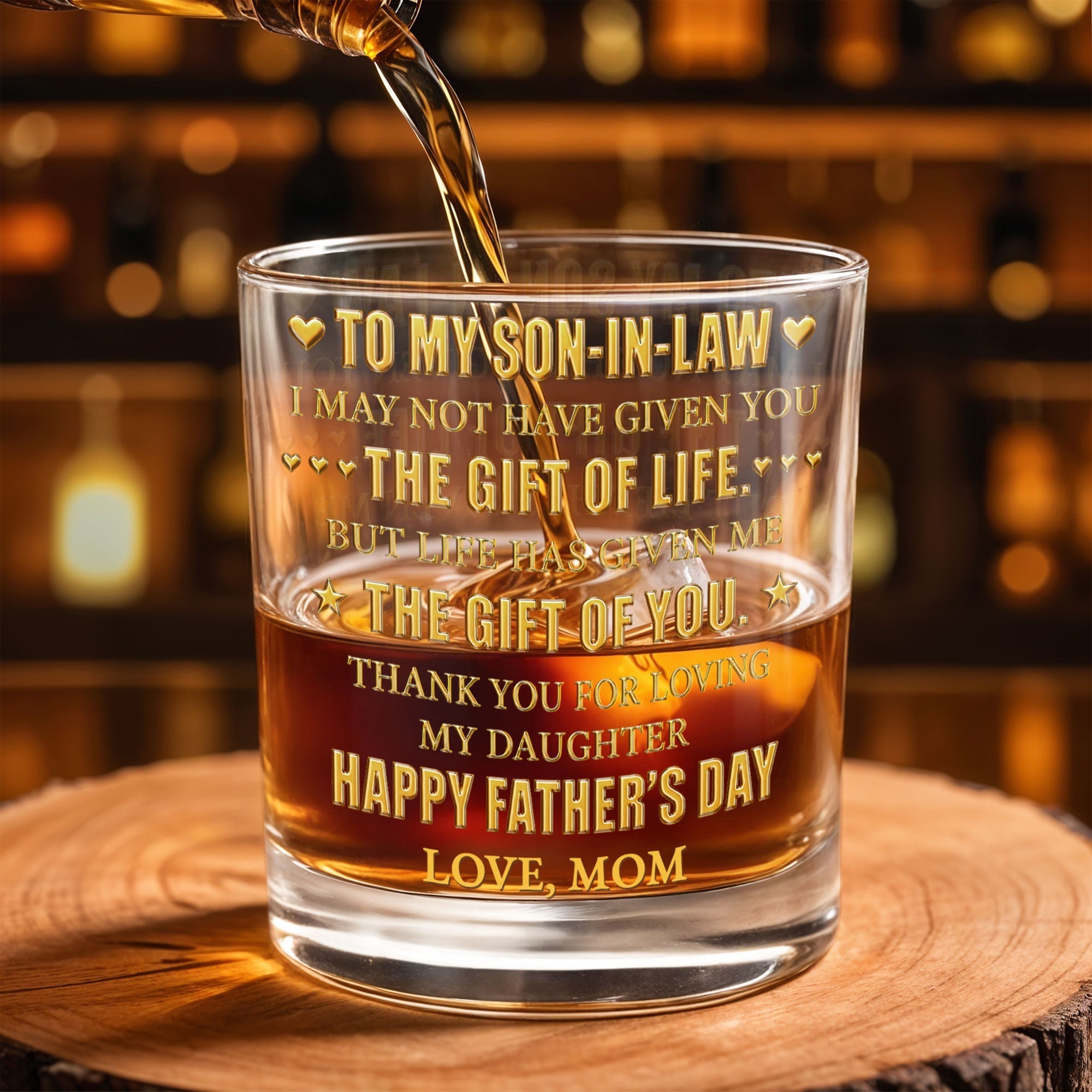 Personalized Whiskey Glass Custom Gift for Son-in-Law