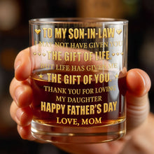 Load image into Gallery viewer, Personalized Whiskey Glass Custom Gift for Son-in-Law
