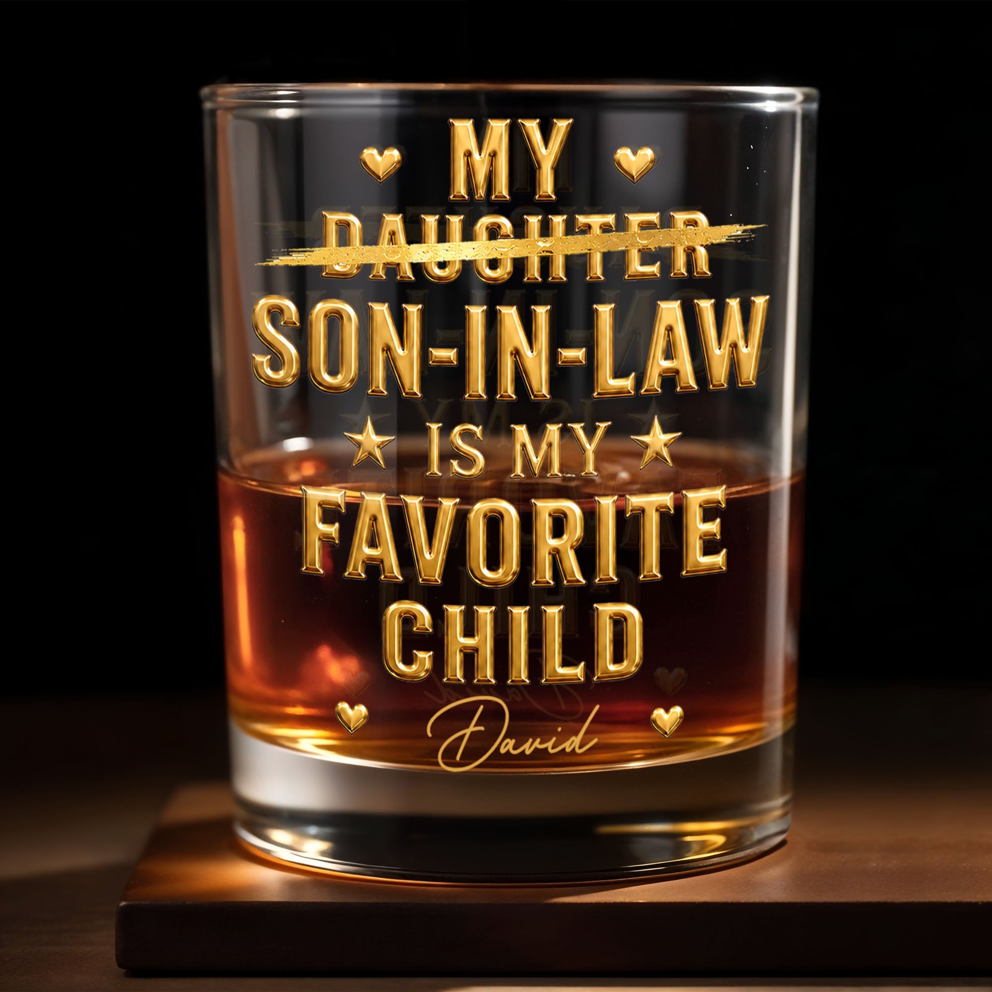 Personalized Whiskey Glass Custom Name Gift for Son-in-Law