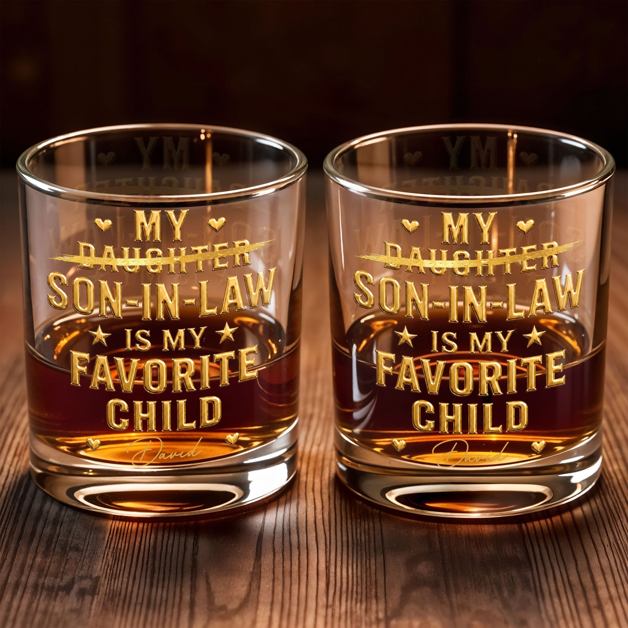 Personalized Whiskey Glass Custom Name Gift for Son-in-Law