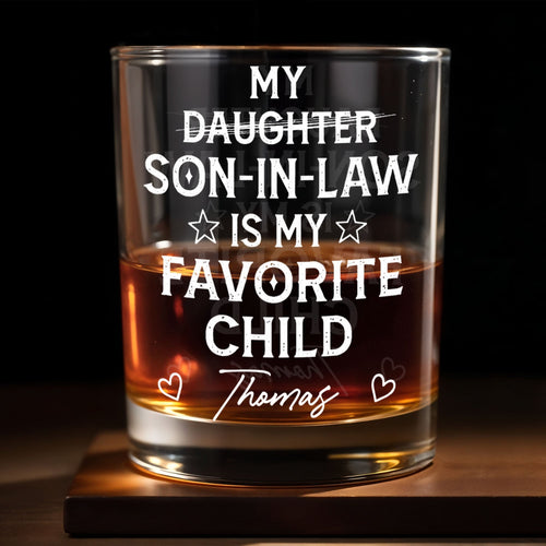 Personalized Whiskey Glass Custom Name Gift for Son-In-Law