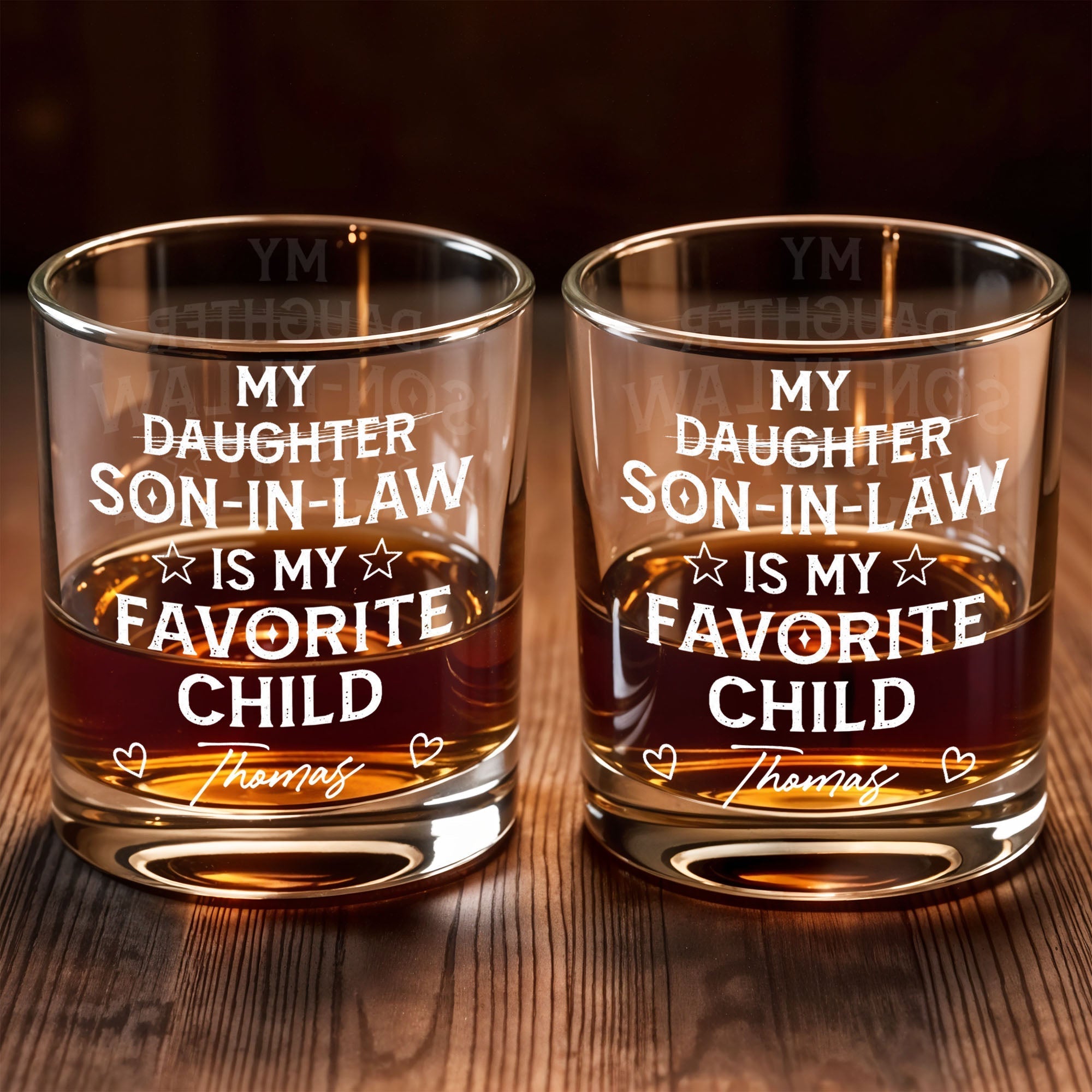 Personalized Whiskey Glass Custom Name Gift for Son-In-Law