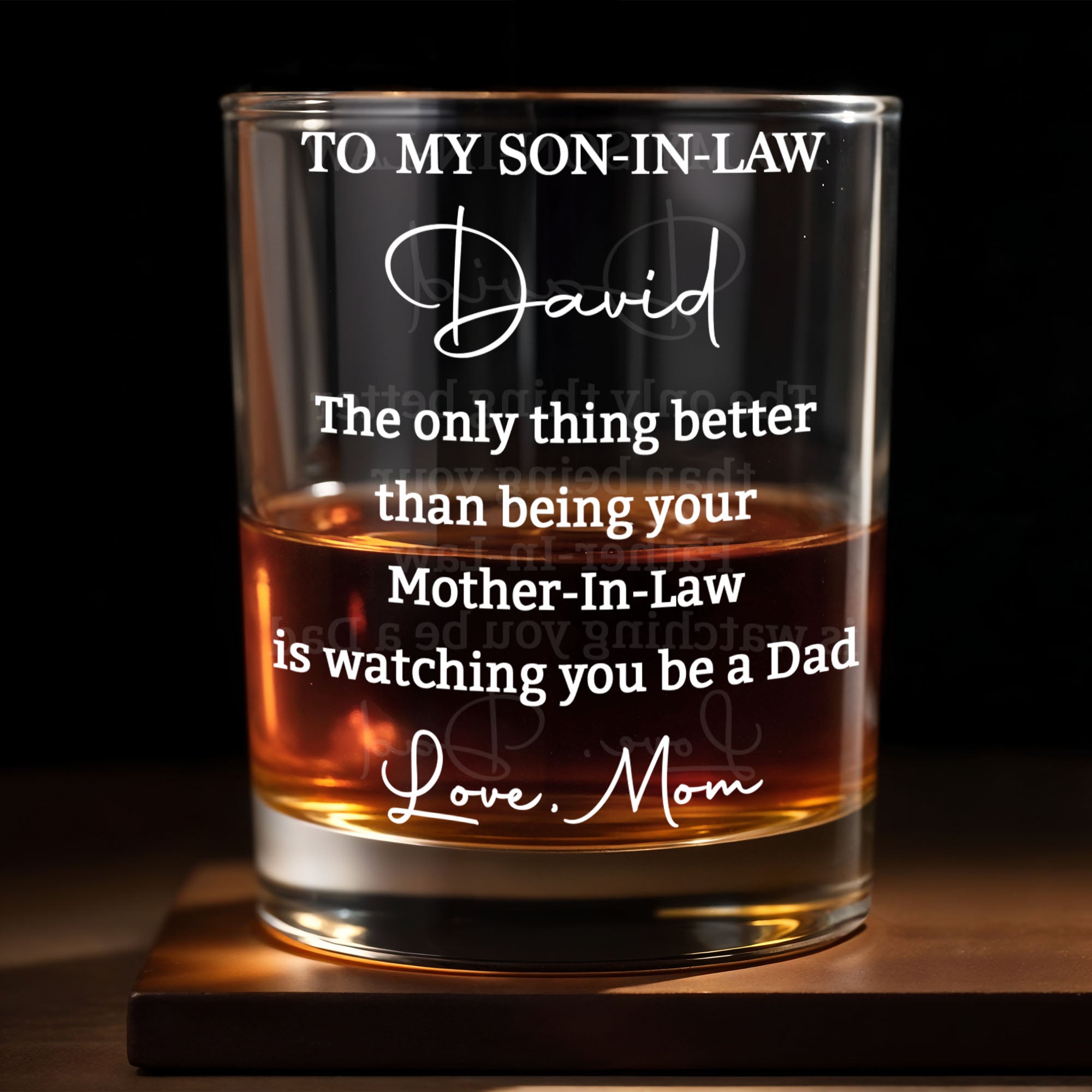 Personalized Whiskey Glass Custom Name Gift for Son-in-Law