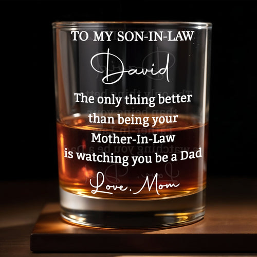 Personalized Whiskey Glass Custom Name Gift for Son-in-Law