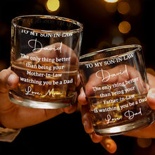 Load image into Gallery viewer, Personalized Whiskey Glass Custom Name Gift for Son-in-Law
