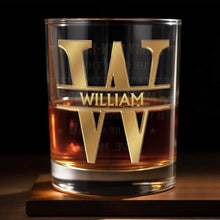 Load image into Gallery viewer, Personalized Whiskey Glass Custom Name Monogram Gift for Dad
