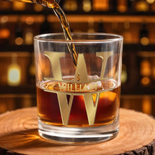 Load image into Gallery viewer, Personalized Whiskey Glass Custom Name Monogram Gift for Dad
