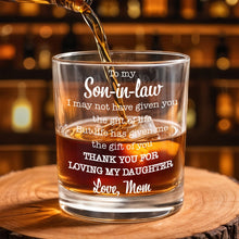 Load image into Gallery viewer, Personalized Custom Whiskey Glass Gift for Son-in-Law - 8oz &amp; 11oz
