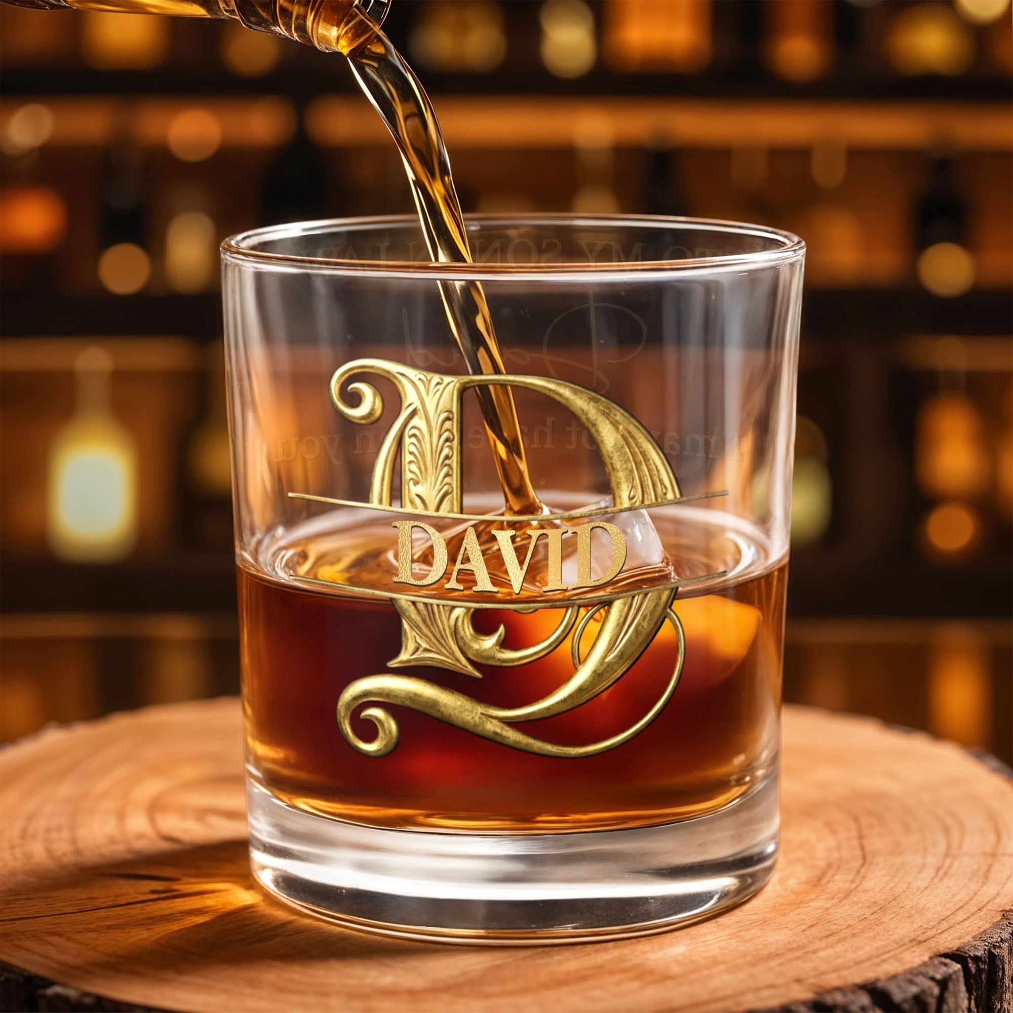 Personalized Custom Whiskey Glass Monogram Gift for Son-in-Law