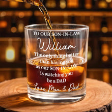 Load image into Gallery viewer, Personalized Engraved Whiskey Glass Gift for Son-in-Law
