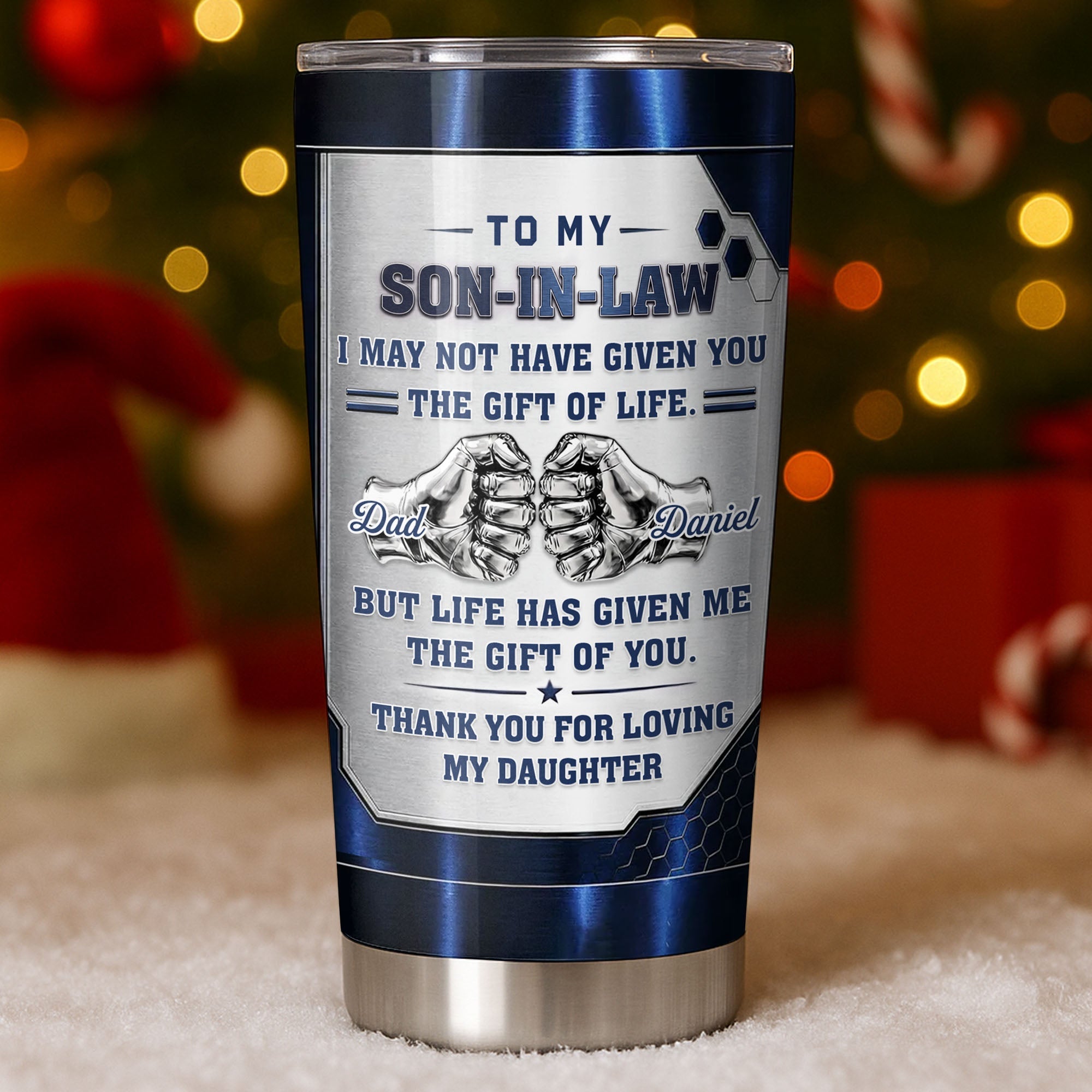 Personalized 20oz Stainless Steel Tumbler Custom Gift for Son-in-Law