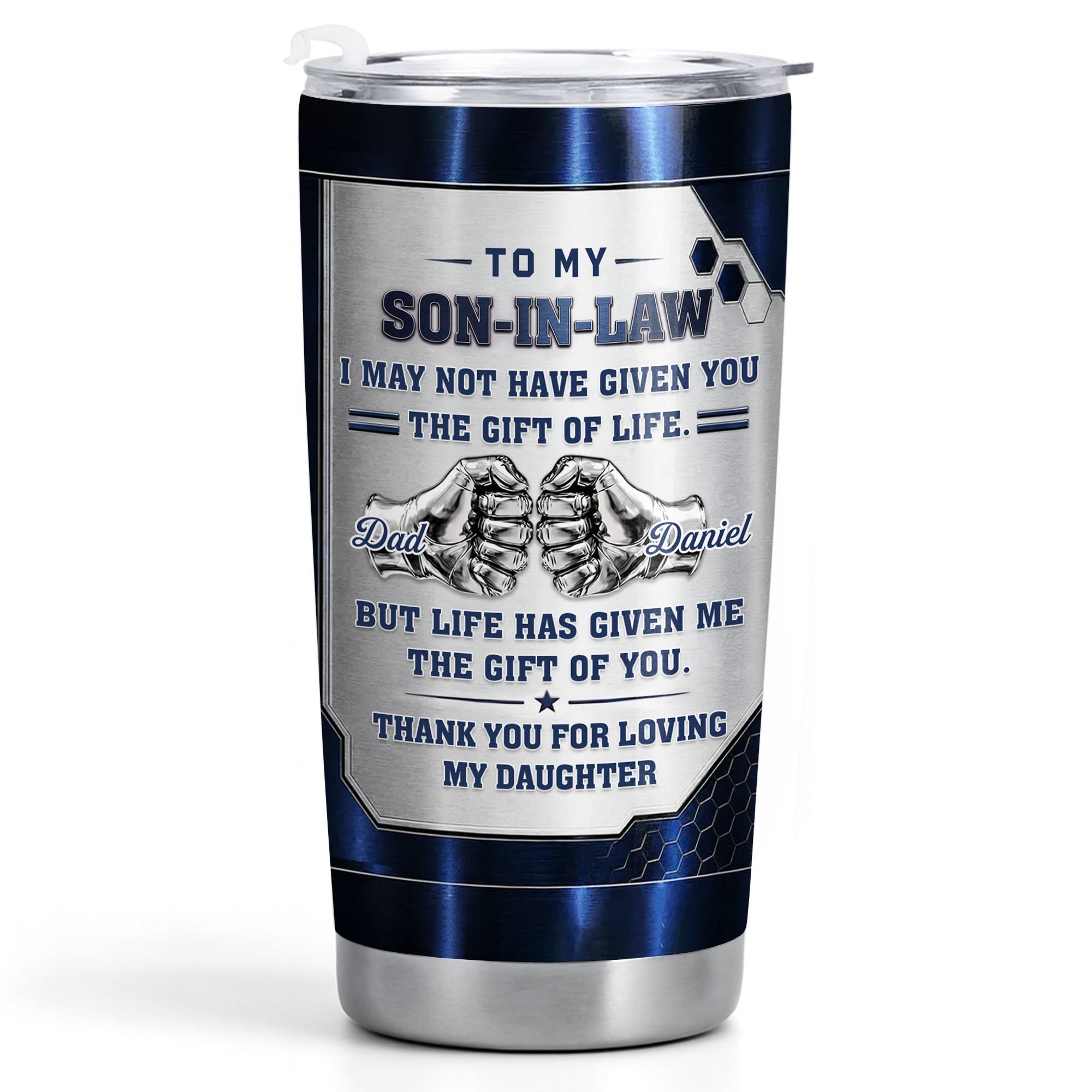 Personalized 20oz Stainless Steel Tumbler Custom Gift for Son-in-Law