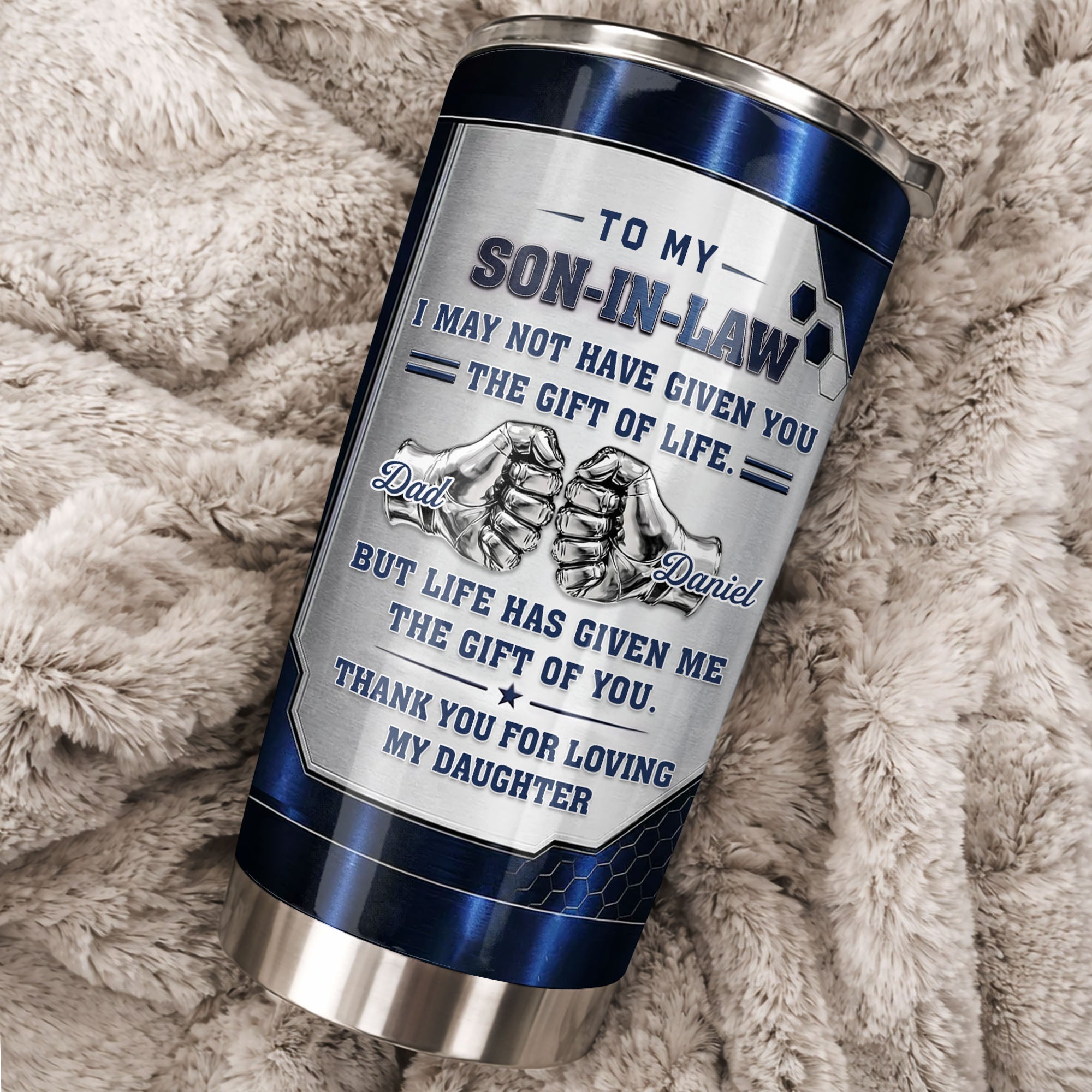 Personalized 20oz Stainless Steel Tumbler Custom Gift for Son-in-Law