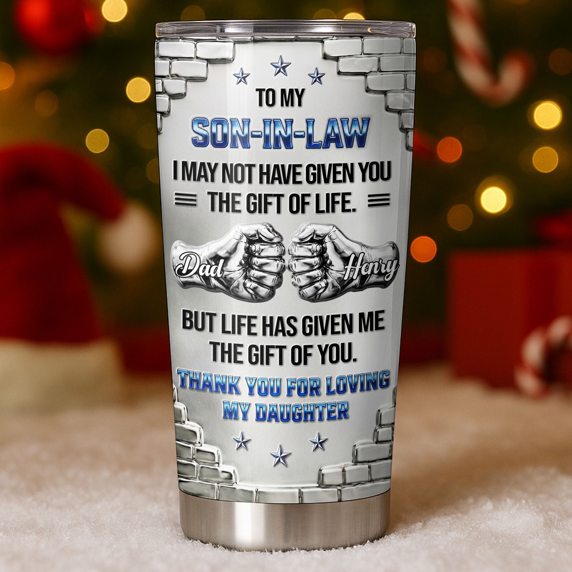 Personalized Stainless Steel Tumbler Custom Gift for Son-in-Law