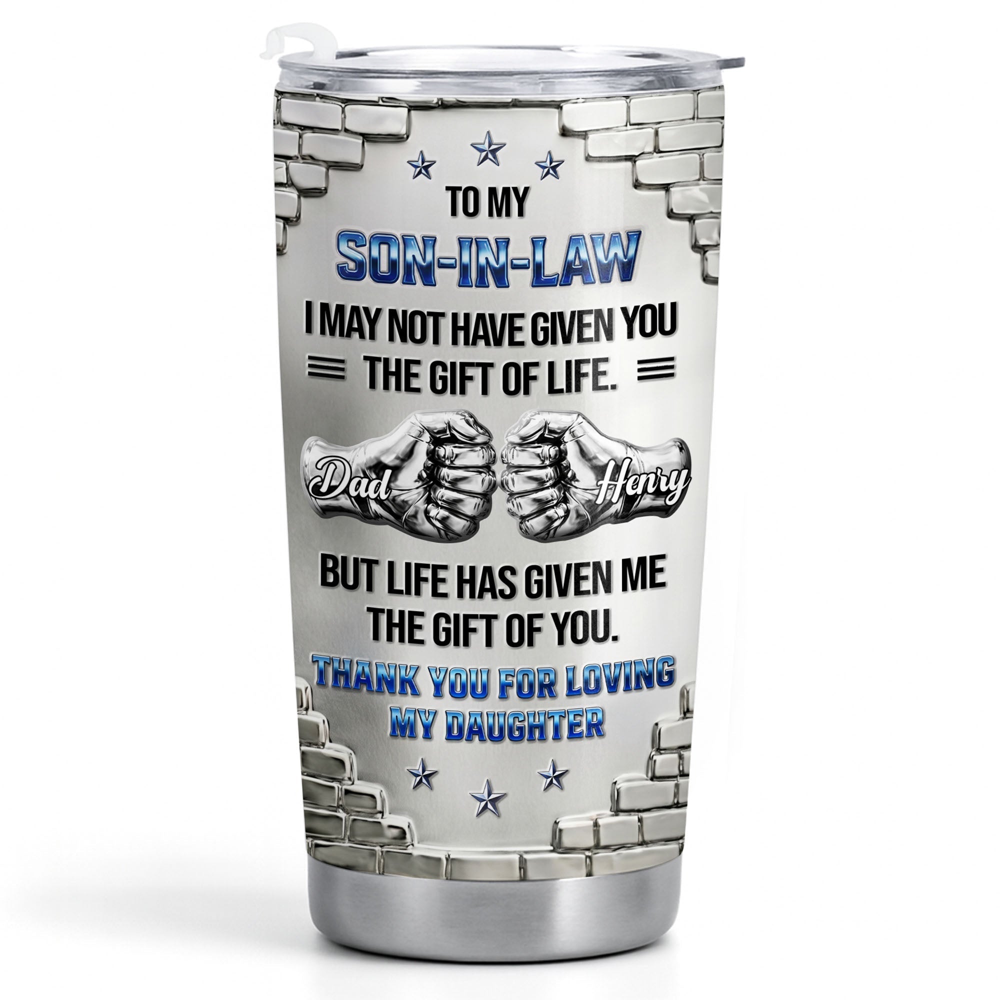 Personalized Stainless Steel Tumbler Custom Gift for Son-in-Law