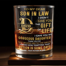 Load image into Gallery viewer, Personalized Custom Whiskey Glass Gift for Son-in-Law - Elegant Design
