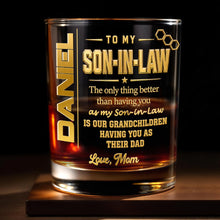 Load image into Gallery viewer, Personalized Custom Whiskey Glass Gift for Son-in-Law
