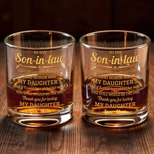 Load image into Gallery viewer, Personalized Custom Whiskey Glass Gift for Son-in-Law
