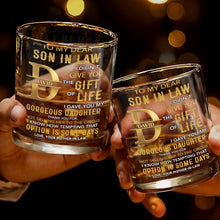 Load image into Gallery viewer, Personalized Custom Whiskey Glass Monogram Gift for Son-In-Law
