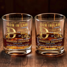 Load image into Gallery viewer, Personalized Custom Whiskey Glass Monogram Gift for Son-In-Law
