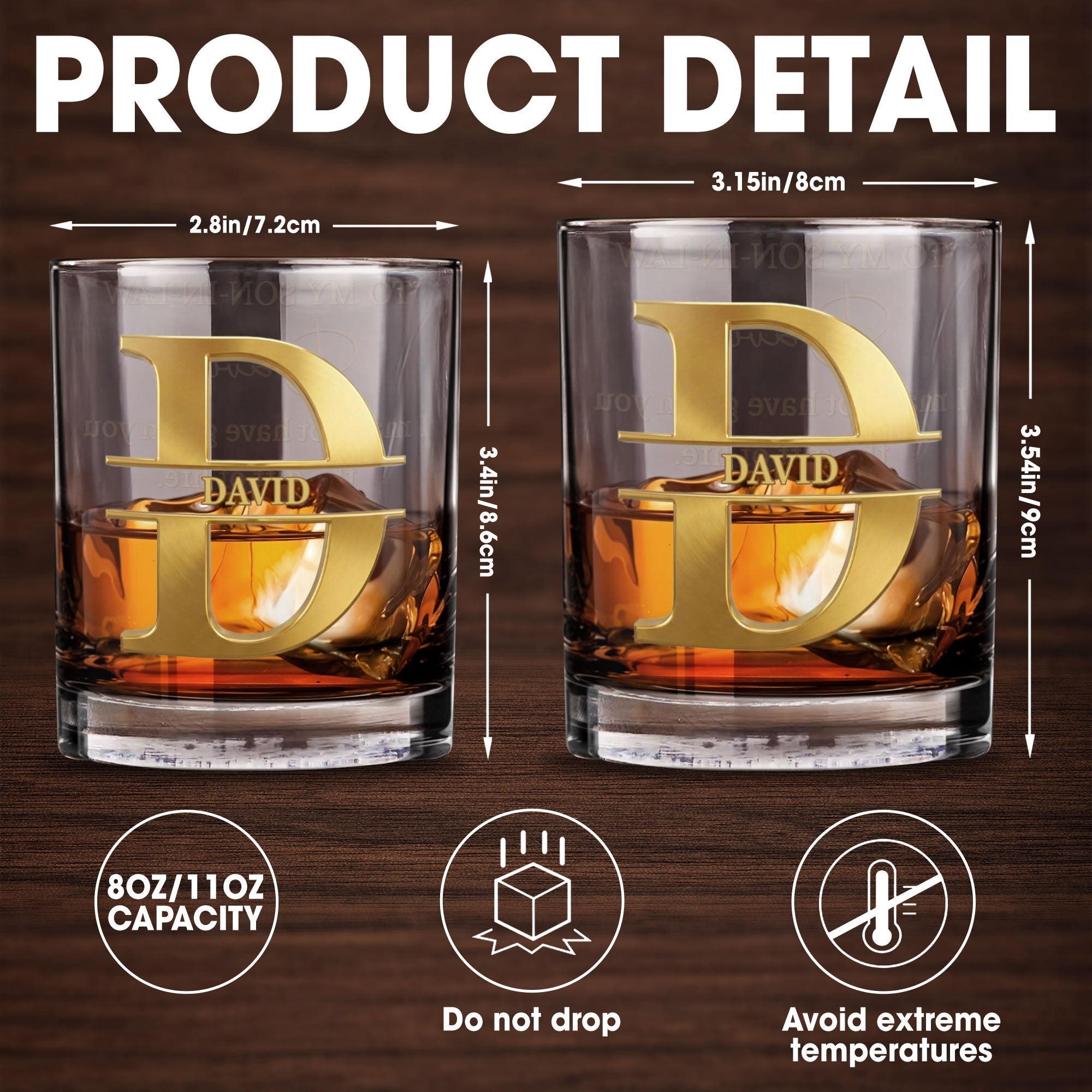 Personalized Custom Whiskey Glass Gift for Son-in-Law