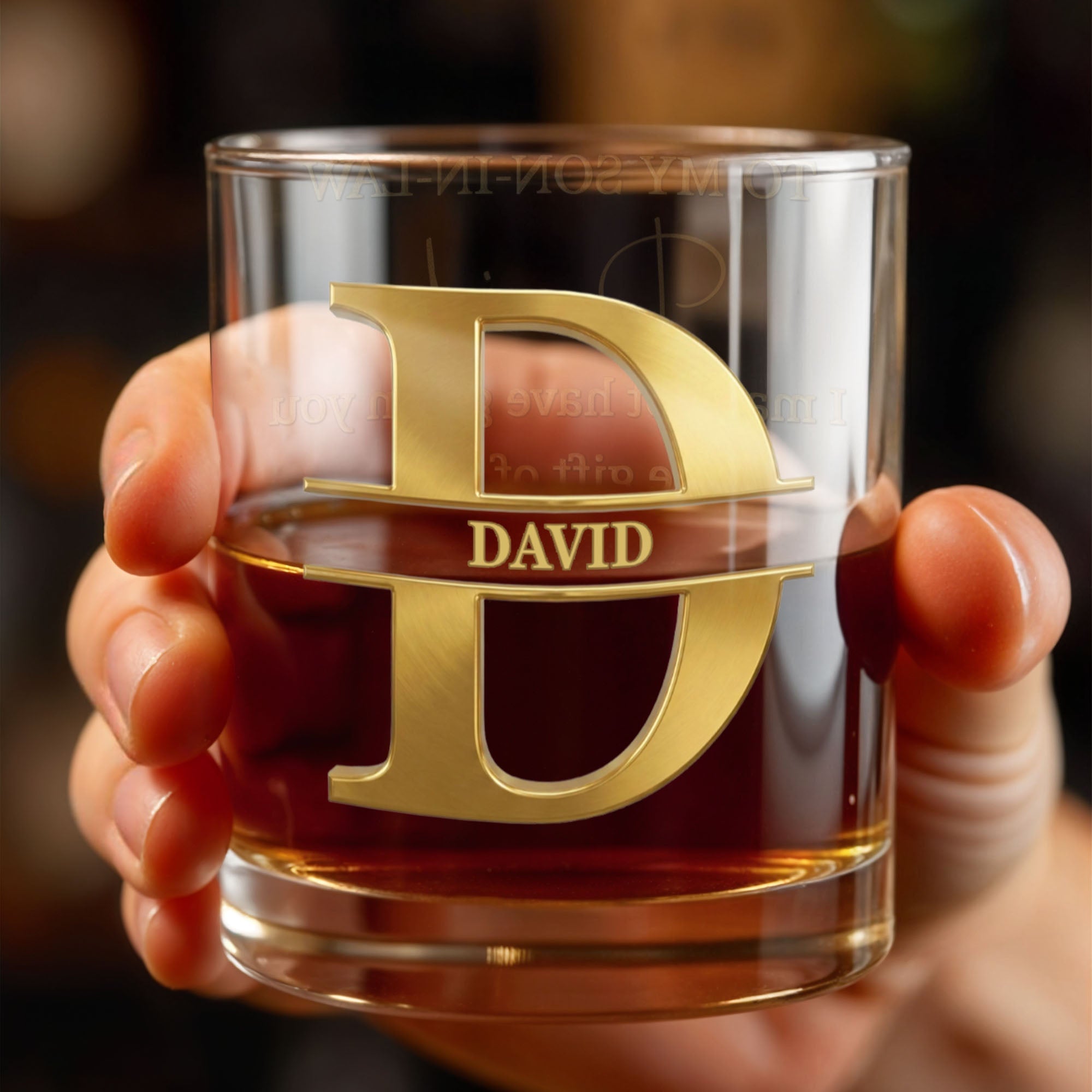Personalized Custom Whiskey Glass Gift for Son-in-Law