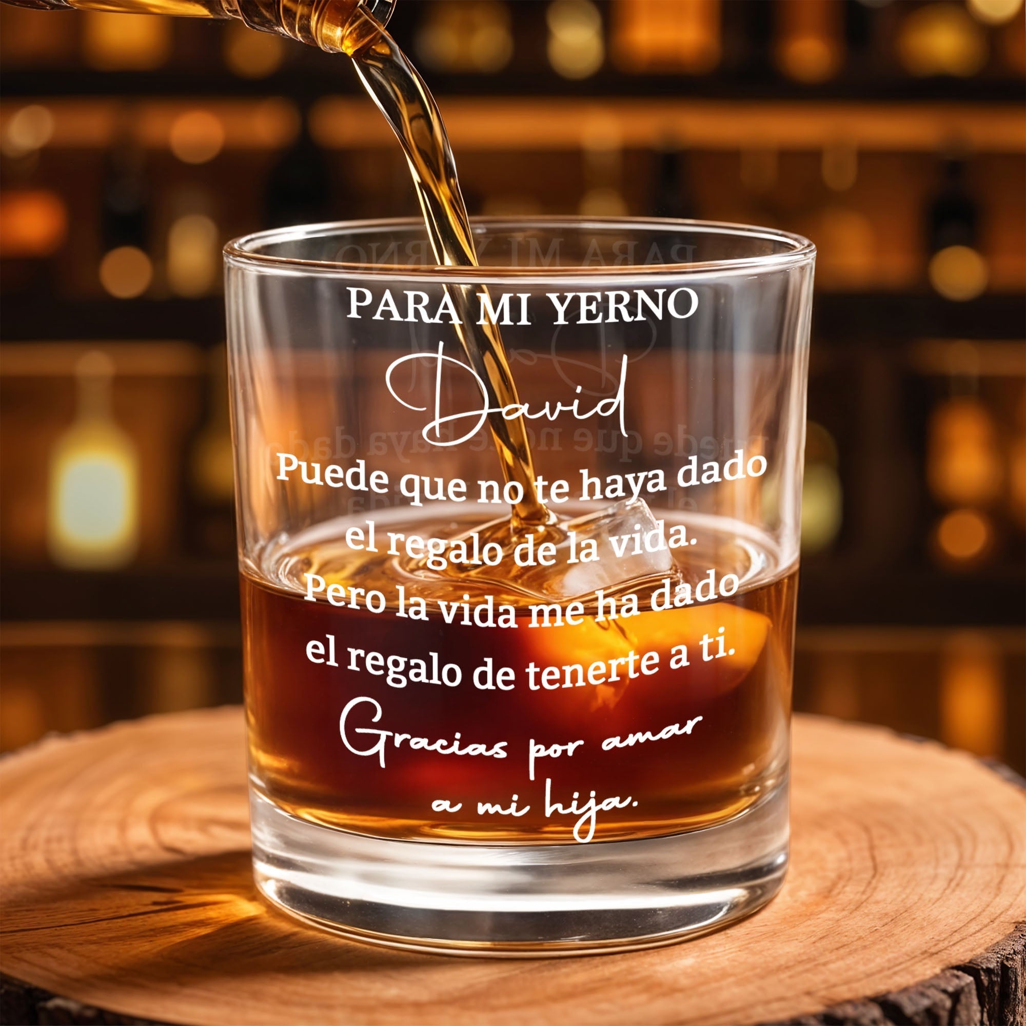 Personalized Whiskey Glass Custom Name Gift for Son-in-Law