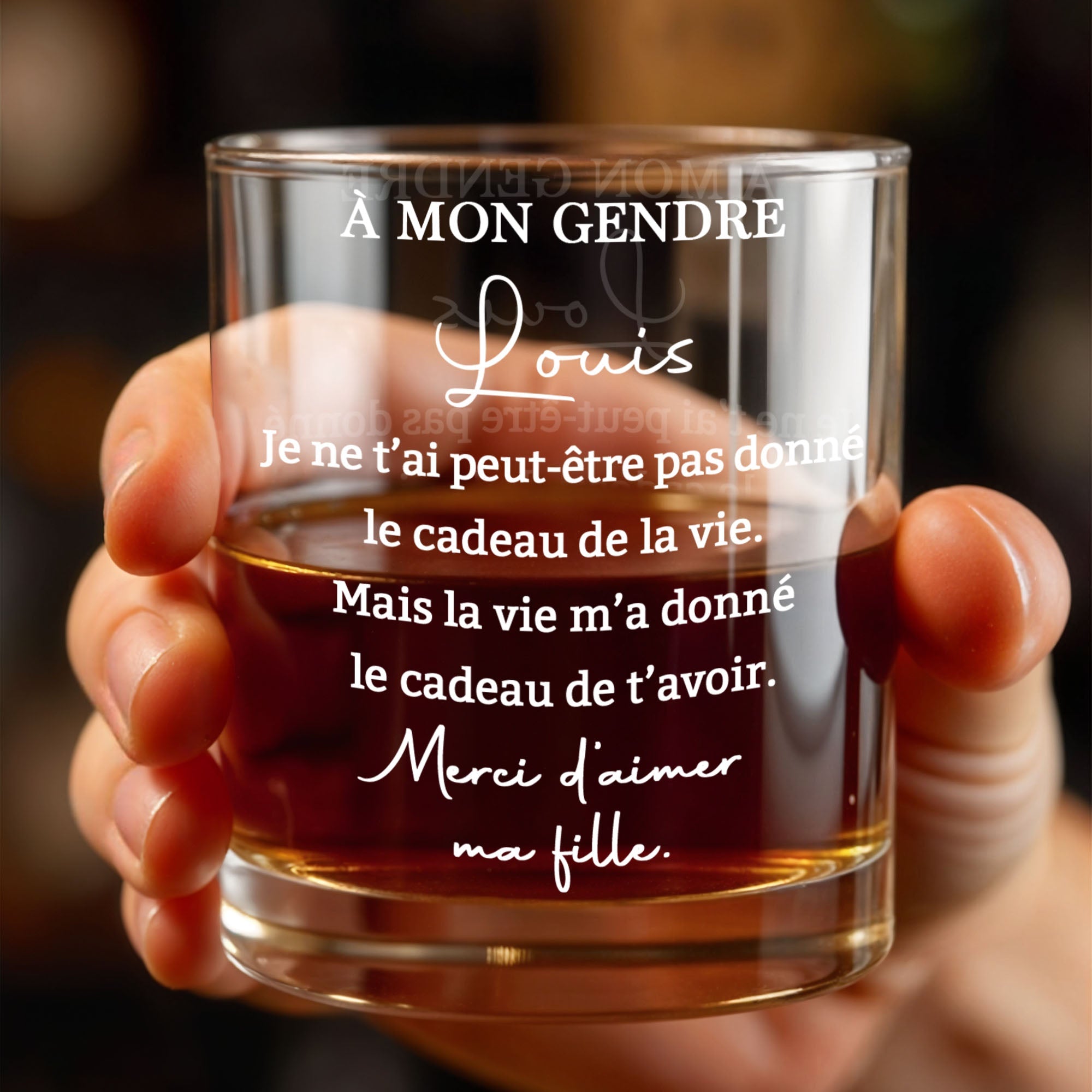 Personalized Custom Whiskey Glass Gift for Son-in-Law