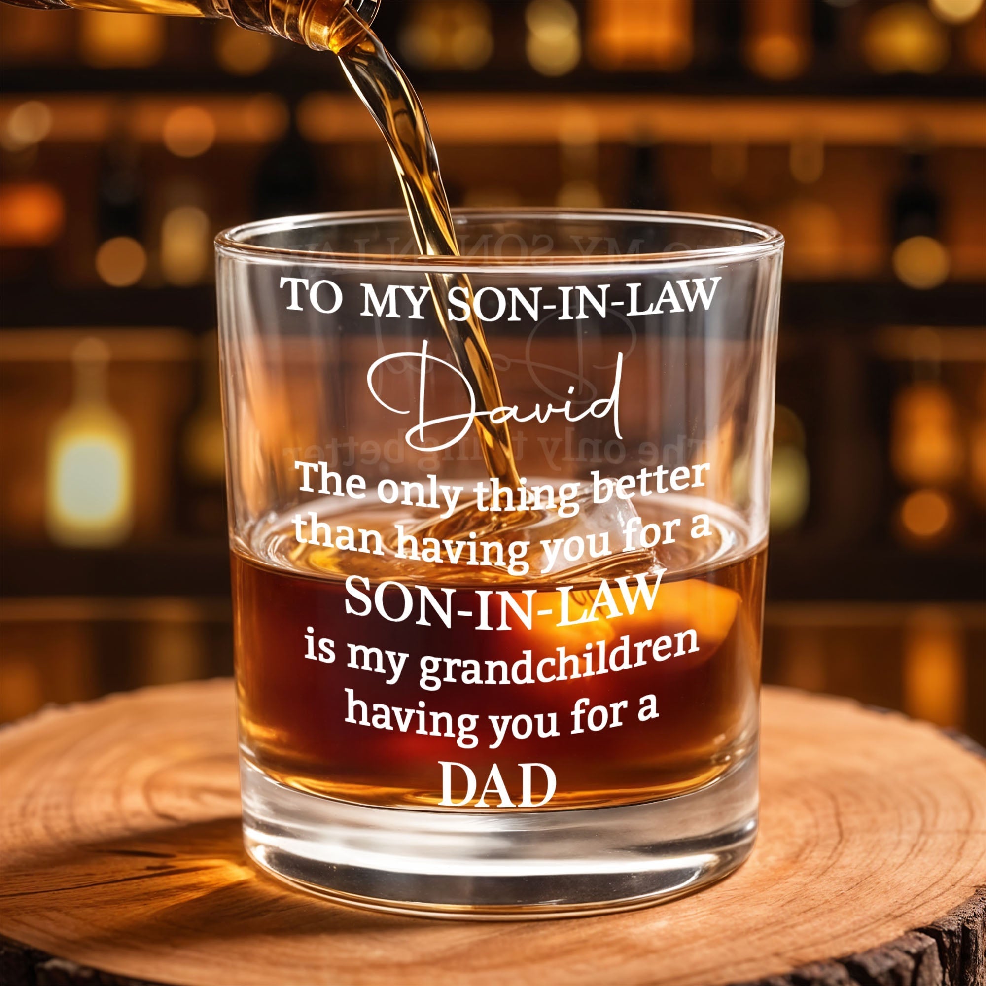 Personalized Custom Whiskey Glass Heartfelt Gift for Son-in-Law