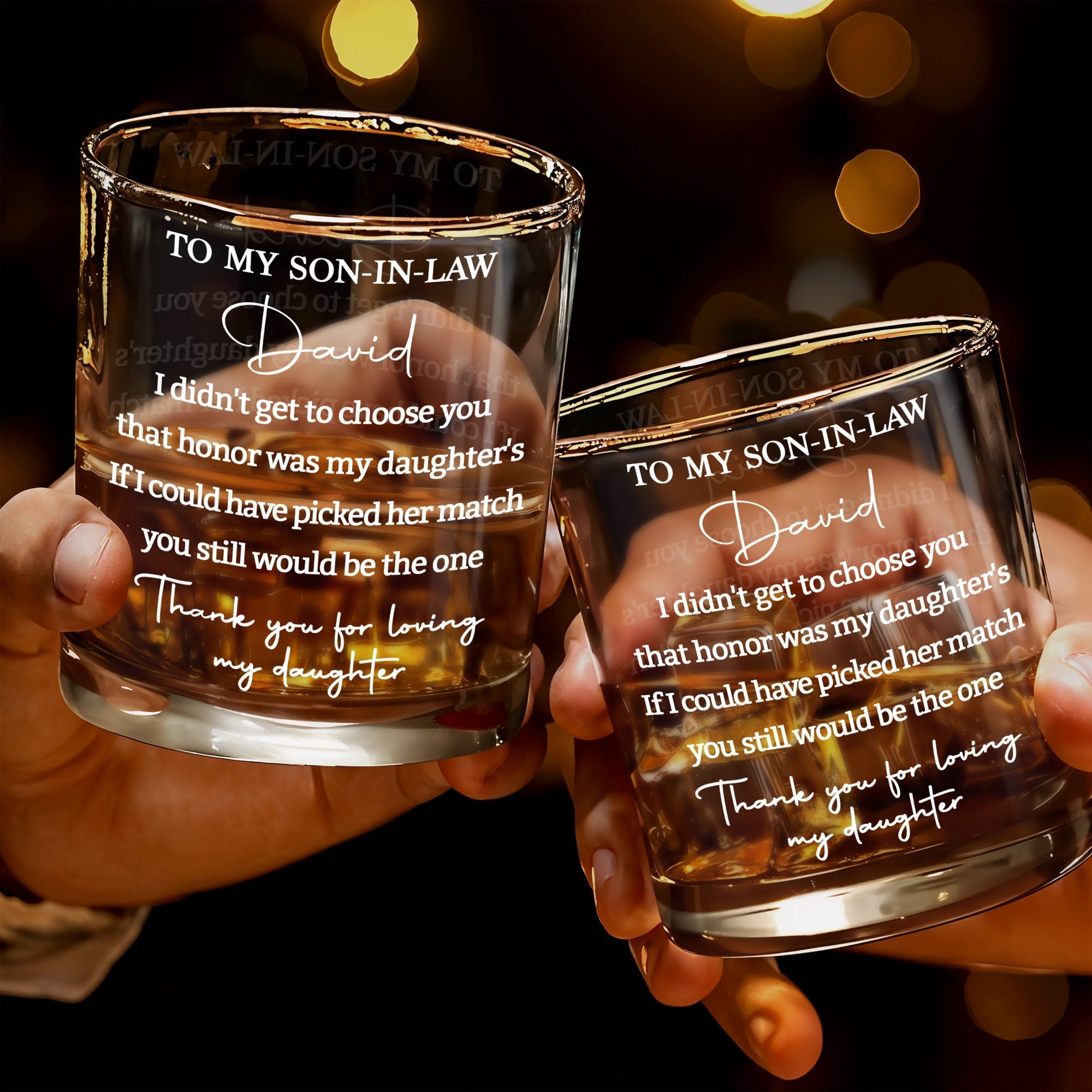 Personalized Custom Whiskey Glass Gift for Son-in-Law