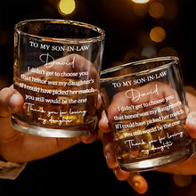 Load image into Gallery viewer, Personalized Custom Whiskey Glass Gift for Son-in-Law

