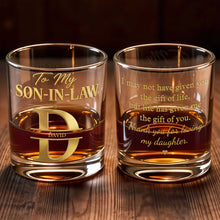 Load image into Gallery viewer, Personalized Custom Whiskey Glass Monogram Gift for Son-In-Law

