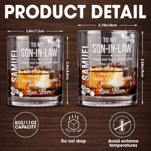 Load image into Gallery viewer, Personalized Whiskey Glass Custom Name Gift for Son-in-Law
