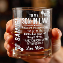 Load image into Gallery viewer, Personalized Whiskey Glass Custom Name Gift for Son-in-Law
