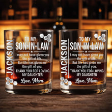 Load image into Gallery viewer, Personalized Whiskey Glass Custom Name Gift for Son-in-Law
