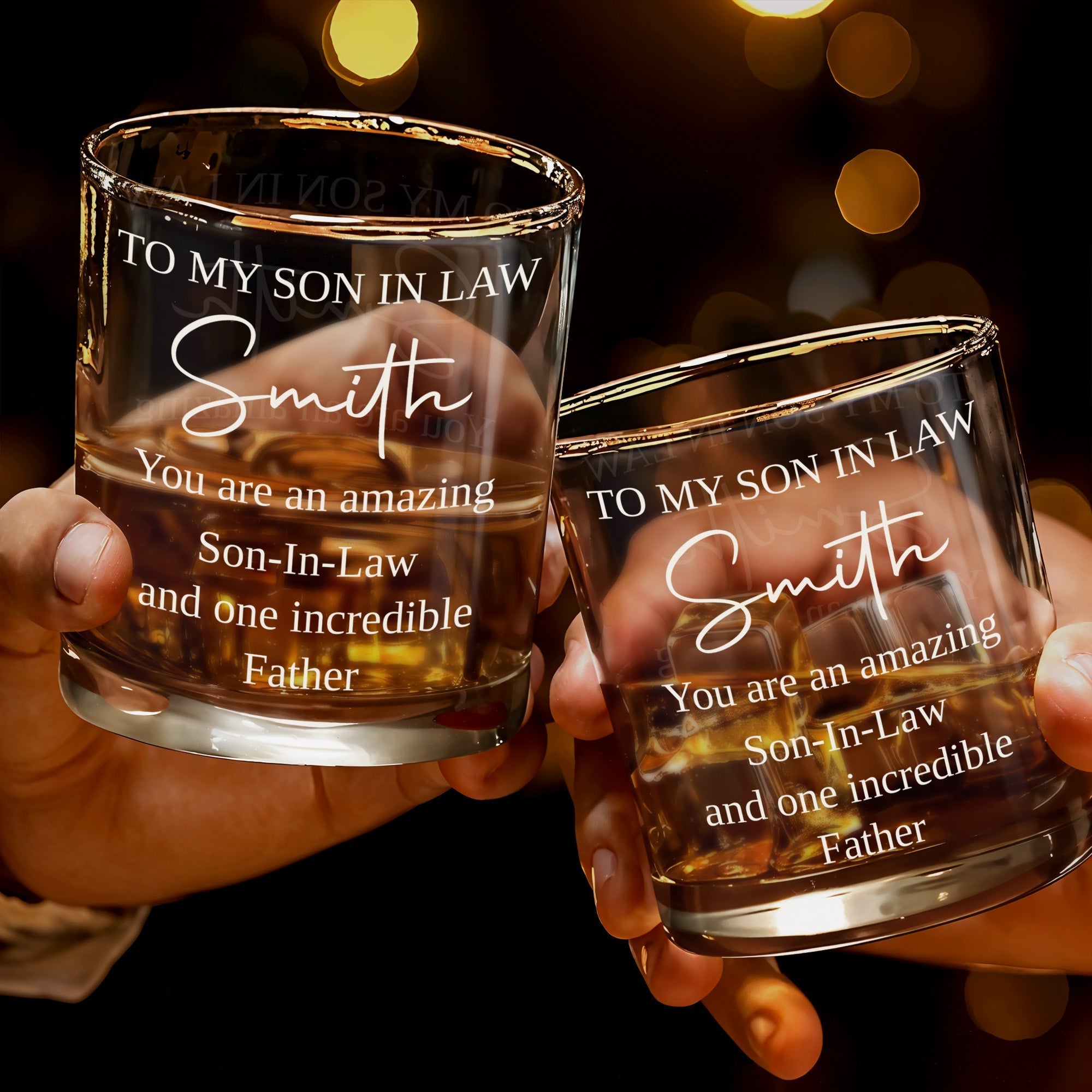 Personalized Custom Whiskey Glass Gift for Son-in-Law